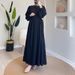 2024 European And American Foreign Trade Women's Clothing Cross-border Autumn Muslim Round-neck Lantern Sleeve Robe_ecoleips.com