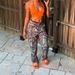 Women's Clothing Autumn New Fashion Leaf Print Straight High Waist Multi Color Overalls_ecoleips.com