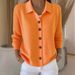 2026 European And American Cross-Border Button Knitted Turn-Down Collar Sweater Cardigan Coat Autumn Winter New Solid_ecoleips.com