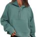 Women's Clothing Autumn And Winter Yoga Wear Women's Sports Half Zip Hoodie Sweatshirt Loose Short Plus Velvet_ecoleips.com