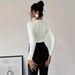 Women's Knitted Long Sleeve Turtleneck Sweater With Cable Twist Design - Classic Retro Style Casual Wear In White (S/M/L/Xl)_ecoleips.com