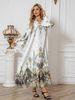 Cross-Border Muslim Robe Printed Beaded Long Dress, Abayas Rhinestone Elegant Style, Women's Fashionable Long Skirt Dress_ecoleips.com