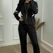 Women's Color Block Striped Long Sleeve Top And Loose Straight Leg Trousers Sportswear Set Spring Autumn Fashion_ecoleips.com