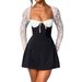 Women's Long Sleeved Dress Autumn Winter Sexy Lace Backless Lace-Up European American Style_ecoleips.com
