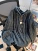 K Lazy Style Hooded Sweatshirt, Women's New Jacket, Knitted Sweater, Long Sleeved Top_ecoleips.com
