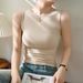 Women's Clothing Cotton Wide Shoulder Strap Sleeveless Vest For Women To Wear Outside Suspenders Tight Inner Wear_ecoleips.com