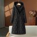 Women's Detachable Hooded Long Puffer Coat With Waist Tie - Winter Warm Quilted Jacket In Solid Colors (Black, Beige, Coffee, Angora Red)_ecoleips.com
