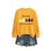 Autumn/Winter Fun And Quirky Round Neck Long Sleeve "i Raise Chickens" Arm Print Comfortable Sweatshirt_ecoleips.com
