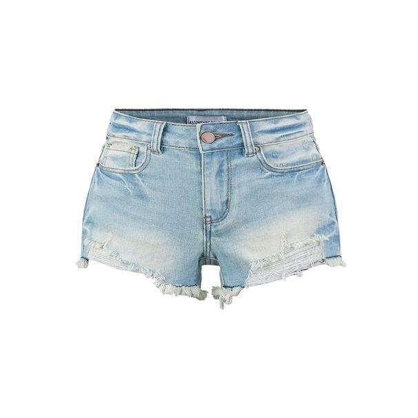 Sibuya Girl Lightning Pattern Denim Shorts For Women, New Spring/Summer Low-Waist Irregular Frayed Slim Fit Ripped Hot_ecoleips.com