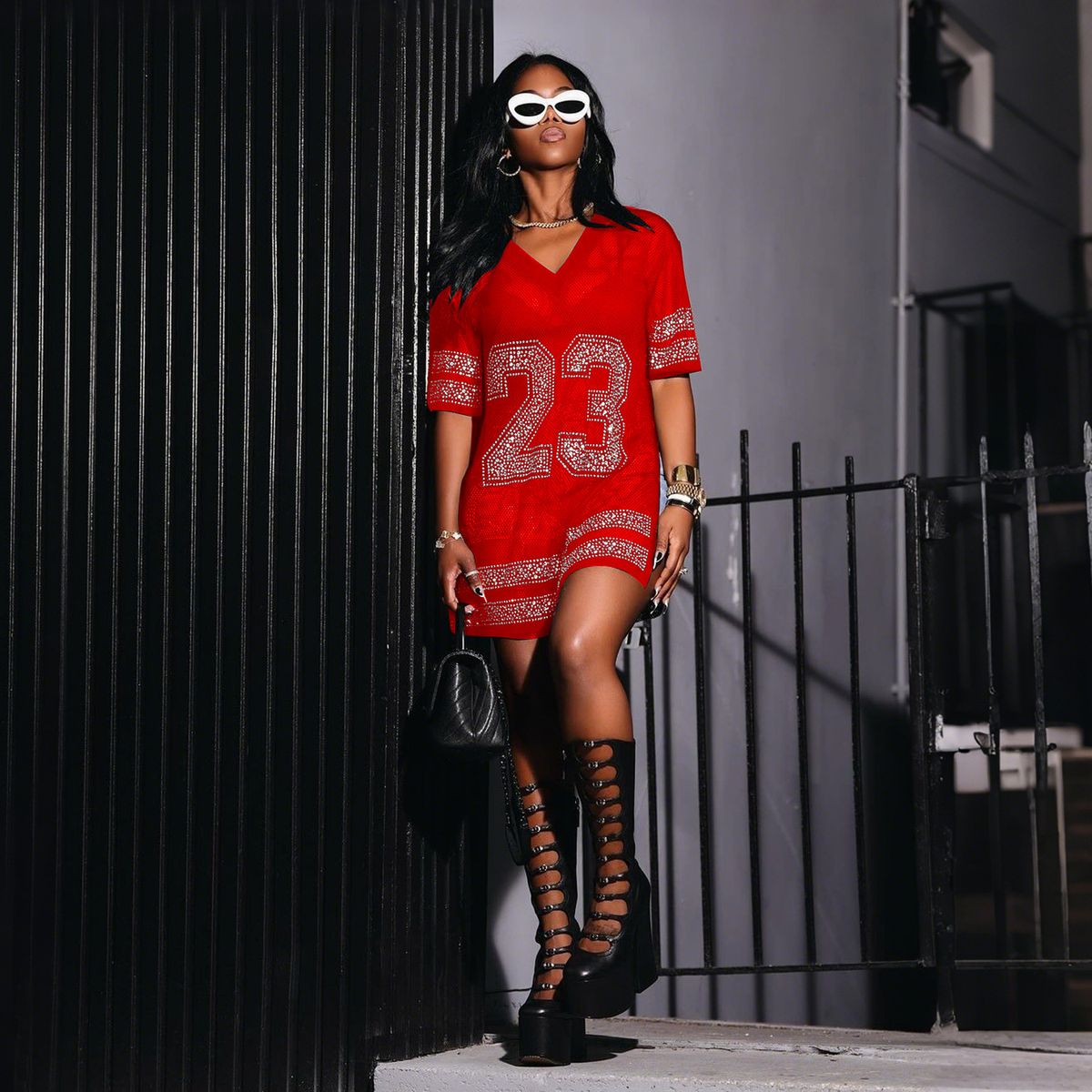 Women's Clothing Long Mesh See Through Round Neck T Sleeve Sexy Split Rhinestone Top Casual Wear_ecoleips.com