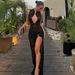 European And American Cross-Border Trade Hot-Selling New Sexy Fashion Lace Hollow High-Slit Slim Sleeveless Dress For_ecoleips.com