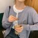 Women's Knitted Cardigan For Early Autumn, High-end Style, Core-spun Yarn, Autumn Suspender Dress Paired With A Light_ecoleips.com