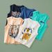 Children's Pure Cotton Vest, Undershirt, T-shirt For Boys, Baby Cartoon All-cotton Sleeveless Top, Can Be Worn Outside_ecoleips.com