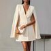 Women's Double Breasted Shawl Cape Dress Solid Color Autumn Fashion European And American Style Cross Border Trade Clothing_ecoleips.com