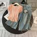 Women's Clothing Women's Summer New Casual Sports Fashion Suit Round Neck Back Tie Hollow Short Sleeve Denim Pants Two Piece Suit_ecoleips.com
