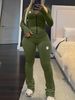 European And American Autumn And Winter New Solid Color Women's Round Neck Long Sleeve Pants Suit_ecoleips.com