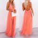 Women's Clothing Orange Slip Dress Regular Fit Fashion For Spring/Autumn Summer_ecoleips.com