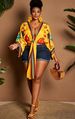 Curvy Women Irregular Placement Floral Print Tie Adjust Shirt, Elegant Sexy Blouse For Beach Vacation Valentine Music Festival Spring Summer Outing_ecoleips.com