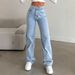 Cross-border Foreign Trade Independent Site: European And American Popular High-waisted Jeans, Fashionable Retro_ecoleips.com