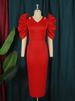 Women's Clothing Hollow Pleated Solid Color High Waist Banquet Event Evening Dress Female Party Dress_ecoleips.com