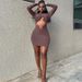 2025 European American New Style Solid Color Long Sleeve For Women With Chest, Waist, And Side Hollow Design Slim Fit_ecoleips.com