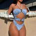 Women's Clothing Fashion Jumpsuit Female Summer New Halter Neck Sling Twisted Personality One Piece Swimsuit_ecoleips.com