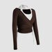 Voya Women's Clothing European American Women's Clothing 2026 Autumn Winter New Slim-fit Knitted Long-sleeve T-shirt With_ecoleips.com