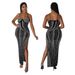 Women's Clothing sexy suspender slit hot diamond dress_ecoleips.com