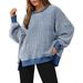 2026 European And American Foreign Trade Cross-Border Women's Fashion Hot-Selling Waffle Knit Long Sleeve Round_ecoleips.com
