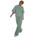 Women's Clothing Women's Solid Color Casual Fashion Set Short Sleeved Top With Wide Leg Pants Spring/Summer Two Piece Loose Fit Style_ecoleips.com