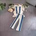 Women's Style Spring Autumn Denim Stitching Stand Collar Sweater Sports Casual Two Piece Fashionable Suit_ecoleips.com