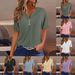 Women's Clothing Summer Tops Holiday Style Fashion Casual Loose Comfortable V Neck Jacquard Hollow Short Sleeved T Shirt_ecoleips.com
