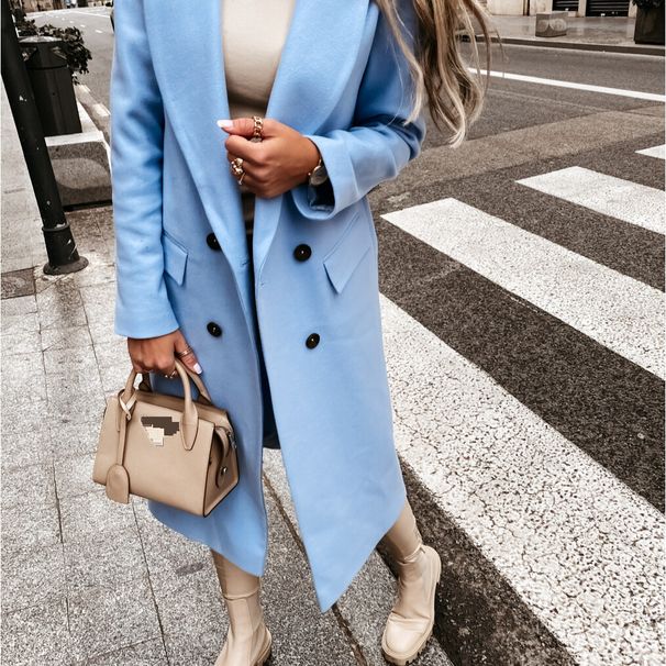 Women's Clothing Hot Style Autumn and Winter Long Sleeve Suit Collar Double Breasted Nizi Jacket Coat for Women_ecoleips.com