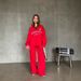 Urban Script Half-Zip Hoodie & Relaxed Pants Set – Premium Cotton Streetwear Coord (Oversized Fit, Bold Typography, Gender-Neutral Styling)_ecoleips.com