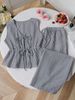 Women's Summer Solid & Striped Outfit Set - Sleeveless Tie-Front Top & Wide-Leg Pants Casual Two-Piece_ecoleips.com