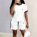 Women's Color Block Print Shorts Set - Summer Casual Two-Piece Outfit-A05_ecoleips.com