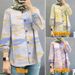 Women’s Clothing new women's Muslim floral shirt fashion puff sleeves_ecoleips.com