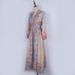 Women's Clothing New Positioning Printing Single Breasted Long Sleeved Dress Female Holiday Style Retro Skirt Long Skirt_ecoleips.com