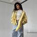 Single-Button Dachshund Embroidered Oversized Knit Cardigan – Trendy Loose-Fit Sweater For Women (Casual, Cute, Streetwear Style)_ecoleips.com