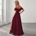 Cross-border 2026 European American Foreign Trade Chiffon Long With Slit And Open Back, Elegant Summer Dress For_ecoleips.com