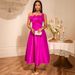 Women's Clothing Sexy Suspender Three Dimensional Flower Dress_ecoleips.com