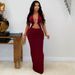 Sleek Bodycon Dress With Back Cutout & Metal Accents – Stretchy Milk Silk Satin (S-XXL, Black/Burgundy, Sleeveless Wrap Mini For Evening & Office)_ecoleips.com