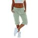 Women's Summer Casual Cropped Pants Thin Loose Fit plus Size European American Style for Outdoor Wear_ecoleips.com