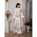 Muslim Women's Long Robe Printed Evening Gown Abaya Dress_ecoleips.com