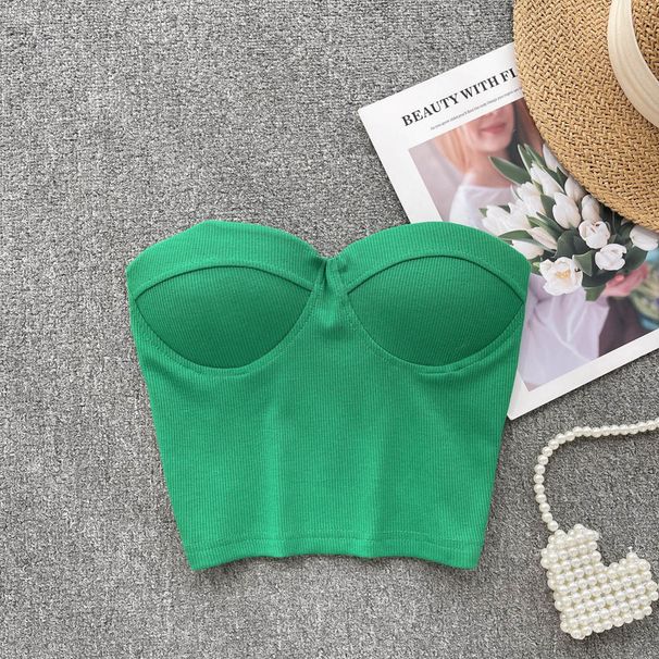 Aria Basics Aria Basics European American Style Sexy Strapless Tube Vest Women, Inner Wear And Outer Wear, Beautiful Back One-Piece With Pads,_ecoleips.com