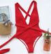Women's Clothing Solid Color One Piece Swimsuit Tie-Up Design Sexy Style Vacation Wear Fits True To Size_ecoleips.com