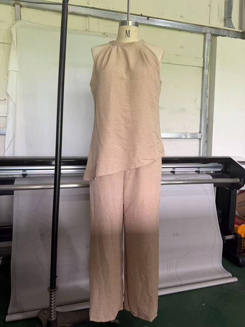 Women's Casual Round Neck Vest And Pants Set Multi Color Plus Size Clothing_ecoleips.com