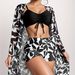 Women's Clothing Printed Halter Neck Suspenders Sexy Bikini Three Piece Set_ecoleips.com