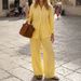 Women's Multi Color Casual Lapel Cardigan Long Sleeve Pants Set New Relaxed Everyday Wear Comfortable Feshion_ecoleips.com