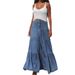 Cross-Border European And American Summer Ins Street Style Low Waist Vintage Vacation Cake Versatile Denim Skirt Women's_ecoleips.com